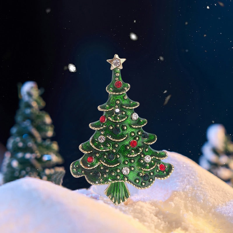 Casiletti Handcrafted Enamel Christmas Tree Brooch