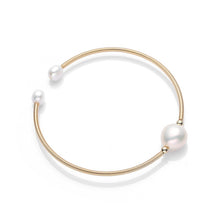 Load image into Gallery viewer, Casiletti Natural Pearl 14K Gold Open Cuff Bracelet