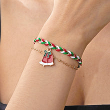 Load image into Gallery viewer, Casiletti Christmas Glazed Pendant with Twisted Hemp Braided Double-layer Bracelet