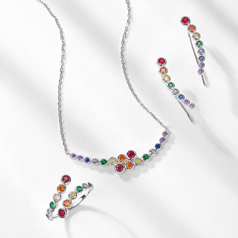 Casiletti Rainbow Bubble Zircon Necklace