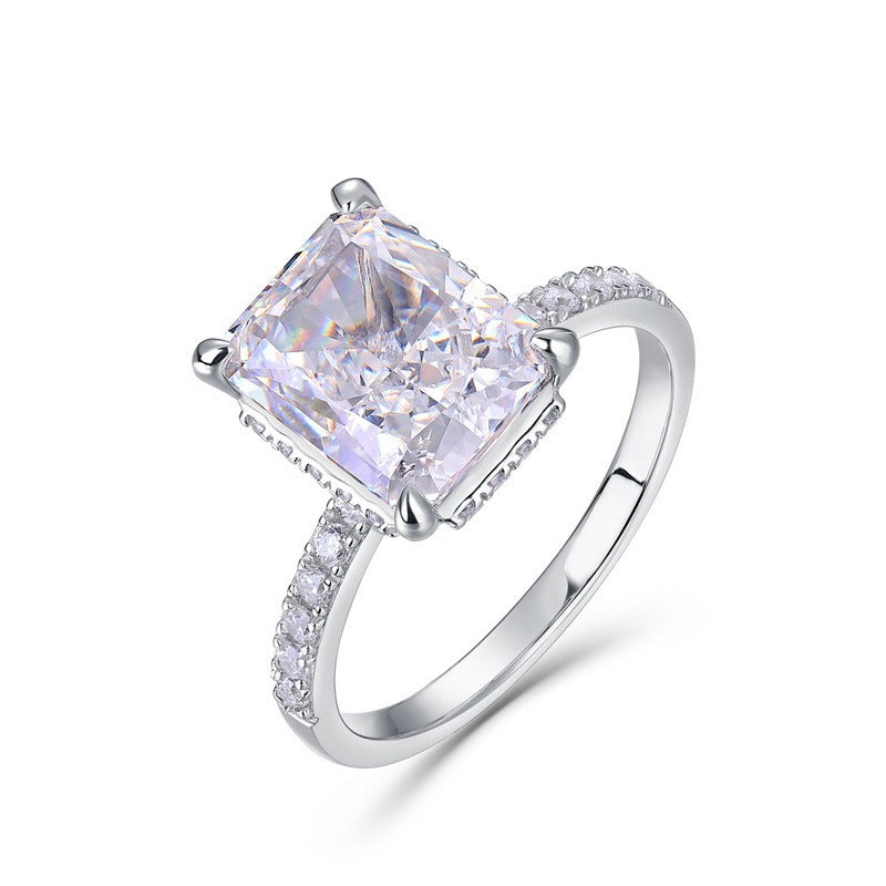 Casiletti Radiant Shaped Icy-Cut High Carbon Diamond Ring