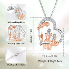 Load image into Gallery viewer, Casiletti 925 Sterling Silver Love Heart Mom Daughter Pendant Necklace Jewelry for Women