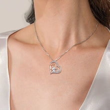 Load image into Gallery viewer, Casiletti Rose Gold 925 Sterling Silver Mom Child Animals Mom Zircon Elephant Pendant Necklace