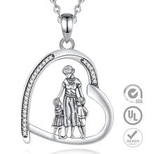 Load image into Gallery viewer, Casiletti 925 Silver Mother Child Baby Love Pendant Necklace