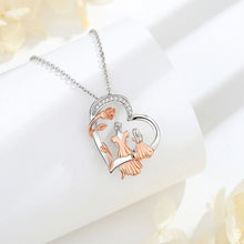 Load image into Gallery viewer, Casiletti 925 Sterling Silver Love Heart Mom Daughter Pendant Necklace Jewelry for Women