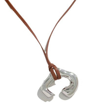 Load image into Gallery viewer, Casiletti  Long Leather Necklace with Abstract Human Figure for Men and Women