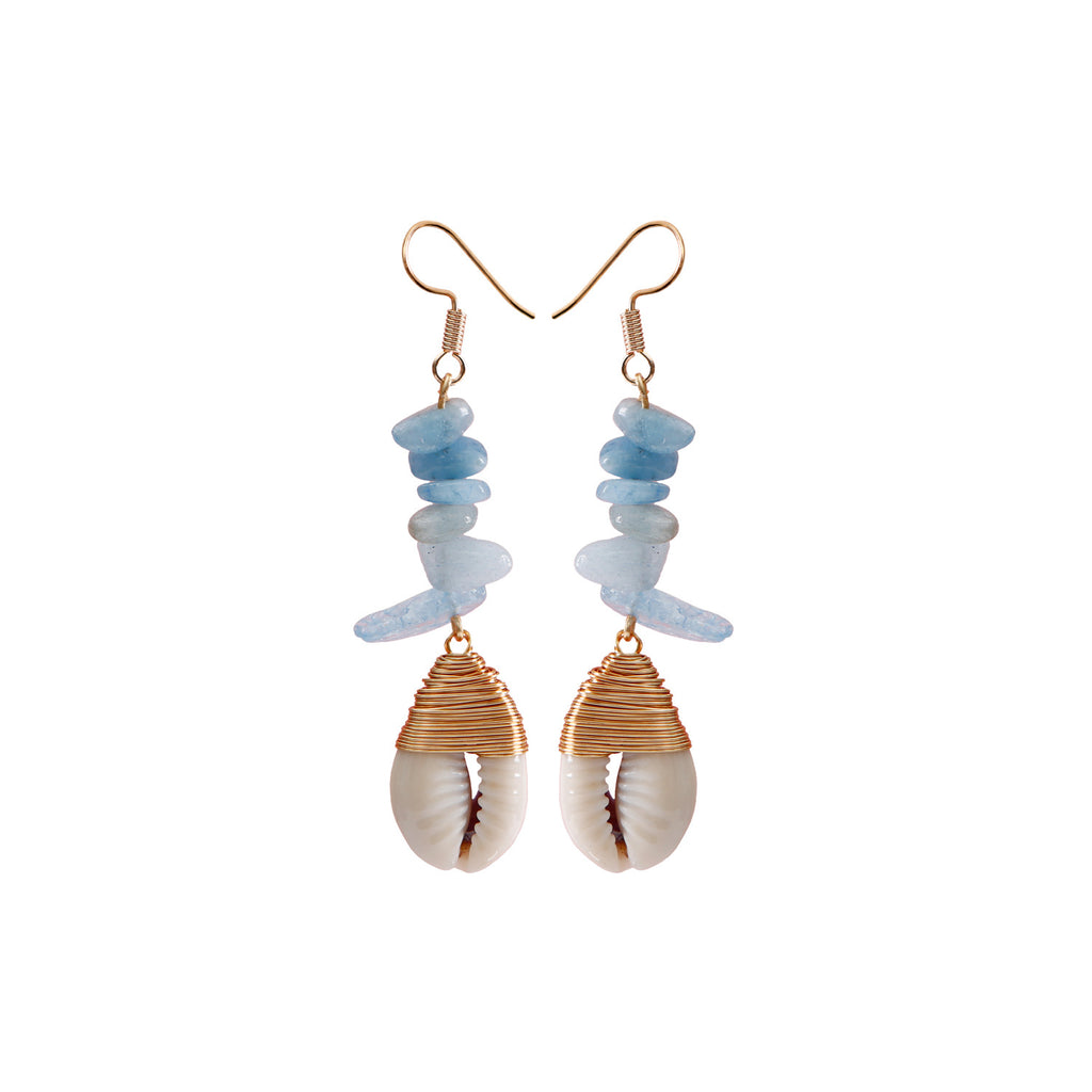 Casiletti Handmade Bohemian Ocean Style Seashell Earrings Vintage Vacation Style Handwoven Earrings