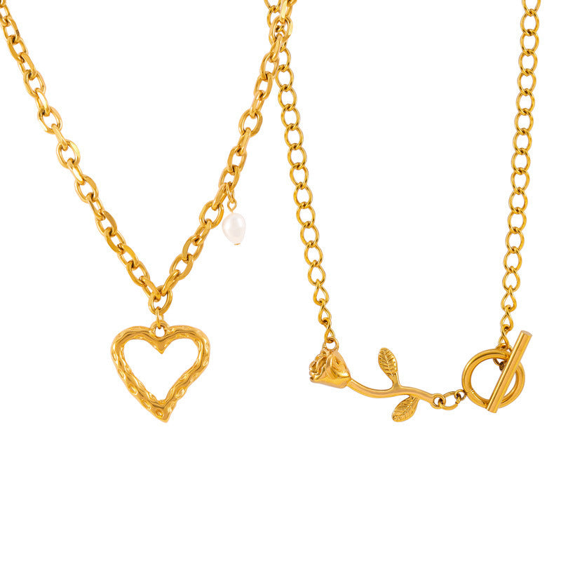 Casiletti Rose Heart Pendant Necklace for Women