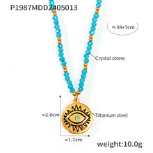 Load image into Gallery viewer, Casiletti Natural Crystal Beaded Necklace with Eye, Butterfly, and Good Luck Pendant for Women