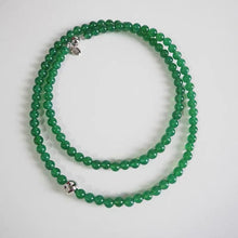 Load image into Gallery viewer, Casiletti Natural Chrysoprase Necklace with Simple Concave Silver Ball Gemstone Earrings