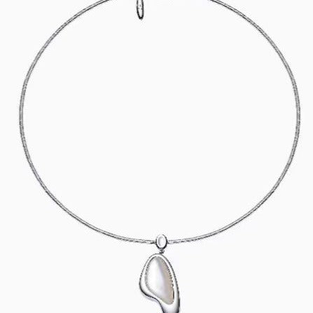 Casiletti White Nacre Snake Chain Pendant Choker for Women