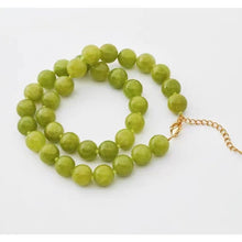 Load image into Gallery viewer, Casiletti Natural Green Agate Beaded Necklace: Neck Chain Collarbone Chain