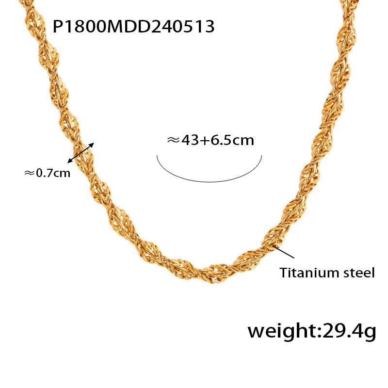 Casiletti 18K Gold Hip Hop Twisted Chain Necklace